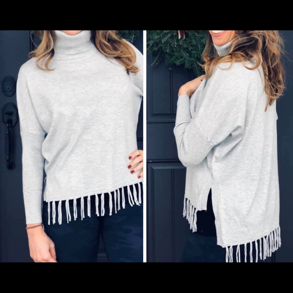 Light gray tassel sweatshirt